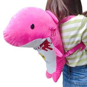 Pink Baby Shark Stuff Toy Girl Backpack